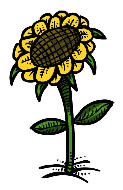 Cartoon image of Flower icon. Spring symbol - Vektör, Görsel