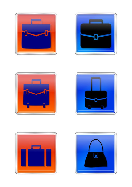 Conjunto de ícones com malas e cabos
 - Foto, Imagem