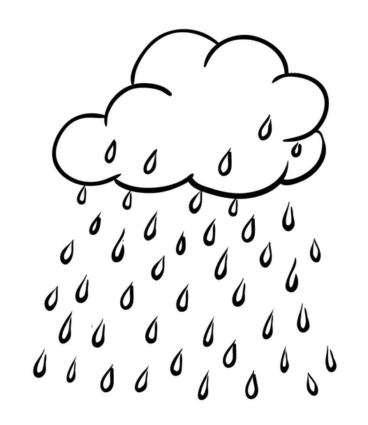 Cartoon image of Rain Icon. Cloud rain symbol. Modern forecast s - ベクター画像