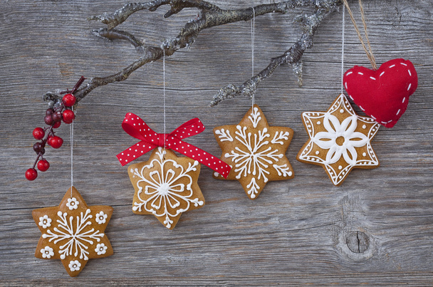 Snowflake gingerbread cookies - Zdjęcie, obraz