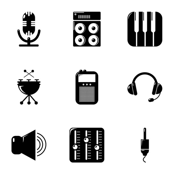 Sound producing icons set, simple style - Vektör, Görsel