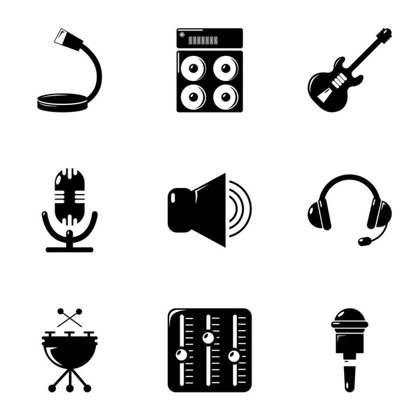 Music stuff icons set, simple style - Vector, afbeelding