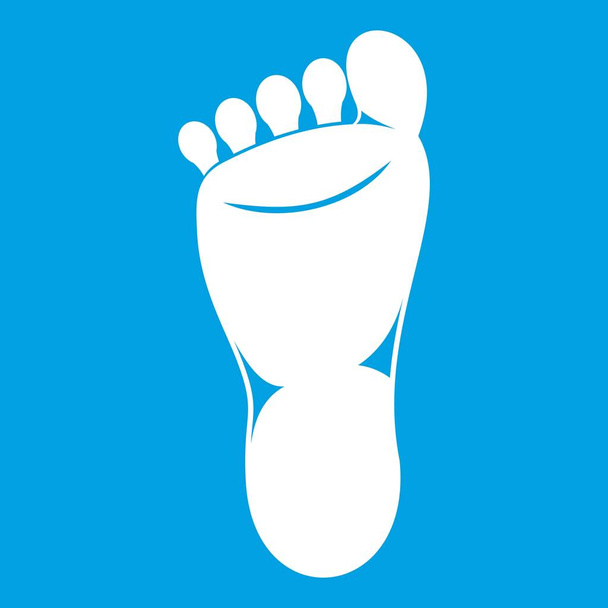 Foot left leg icon white - Vector, afbeelding