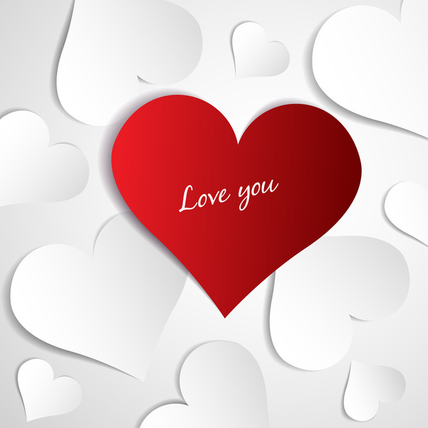 Hearts on paper background - Vector, afbeelding