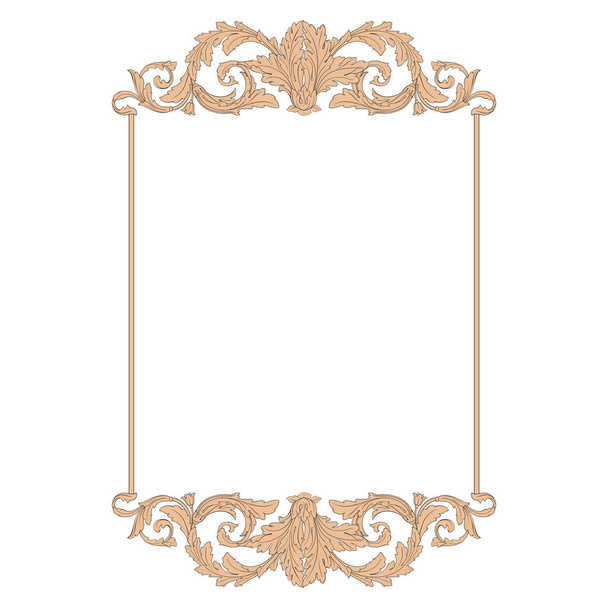 Vintage baroque frame scroll ornament  - Vector, Image