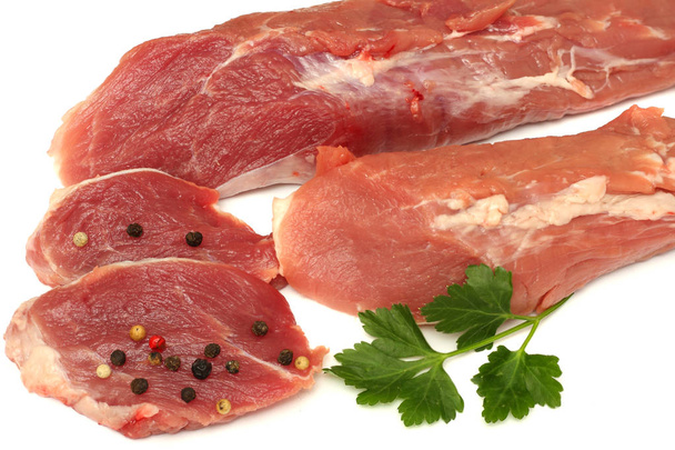 fresh raw meat isolated on white - Photo, Image