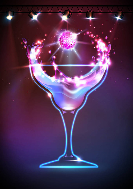 Disco Cocktail background - Vector, Image