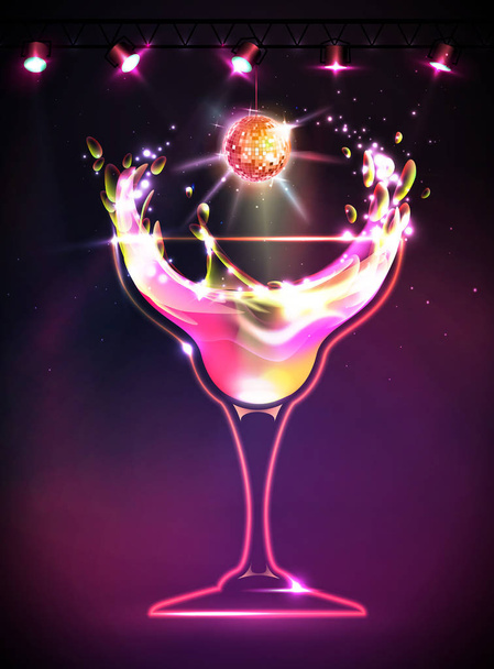 Disco Cocktail background - Διάνυσμα, εικόνα