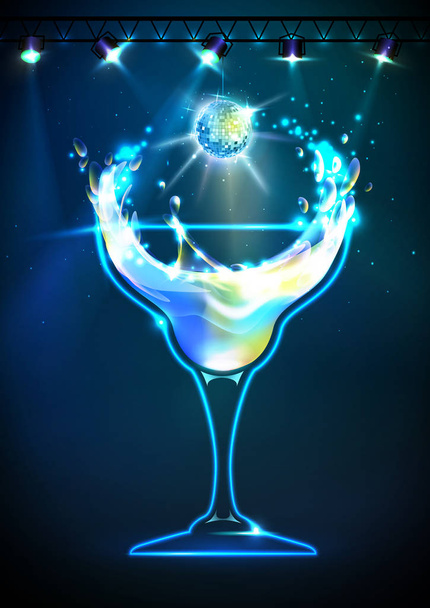 Disco Cocktail background - Vector, afbeelding