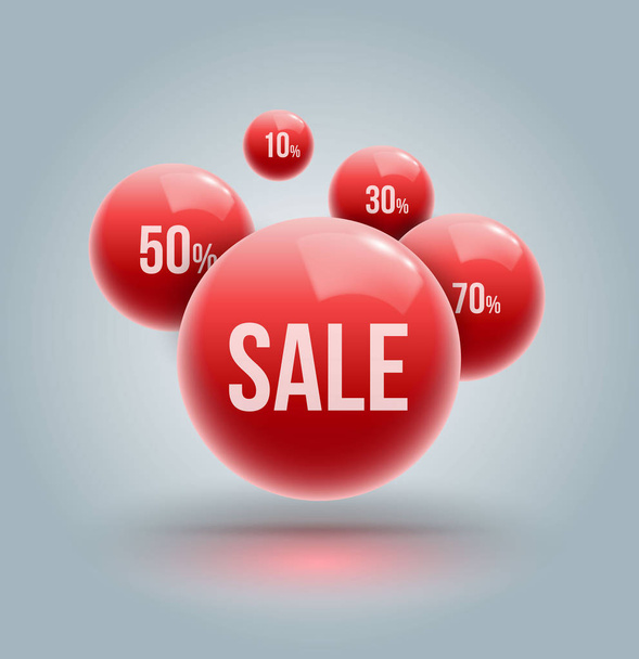 Red balls group for sale - Vector, Image