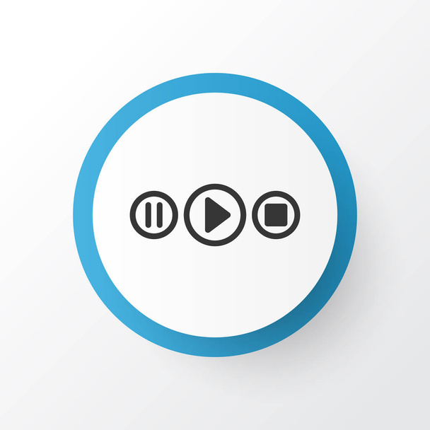 Audio Buttons Icon Symbol. Premium Quality Isolated Song UI Element In Trendy Style. - Vector, Image