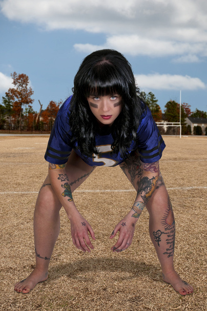 γυναίκα παίκτης ποδοσφαίρου - Φωτογραφία, εικόνα
