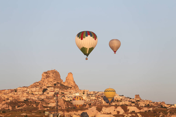 Hot Air Balloons Over Goreme Town - Photo, Image