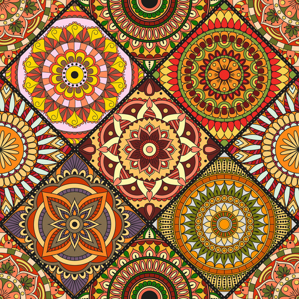 Seamless pattern. Vintage decorative elements. Hand drawn backgr - Διάνυσμα, εικόνα