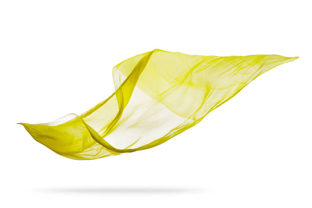 Smooth elegant yellow cloth isolated on white background - Zdjęcie, obraz