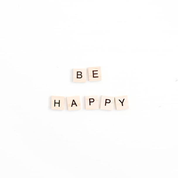 Offerte Be Happy met houten tegels - Foto, afbeelding