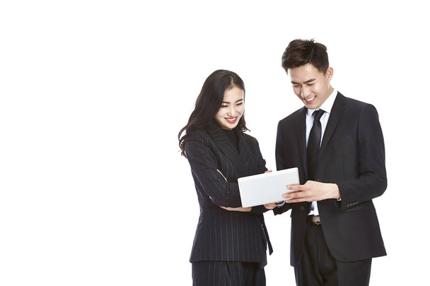 asian business man and woman working together - Photo, Image