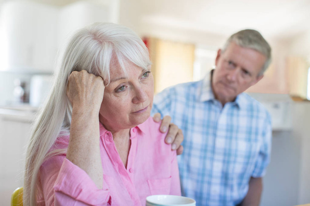 Mature Man Comforting Woman With Depression At Home - Photo, Image