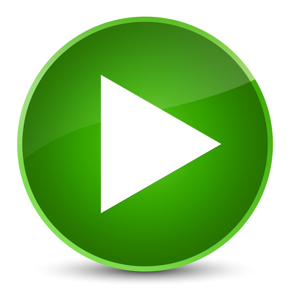 Ikona elegancki zielony okrągły przycisk Odtwórz - Zdjęcie, obraz