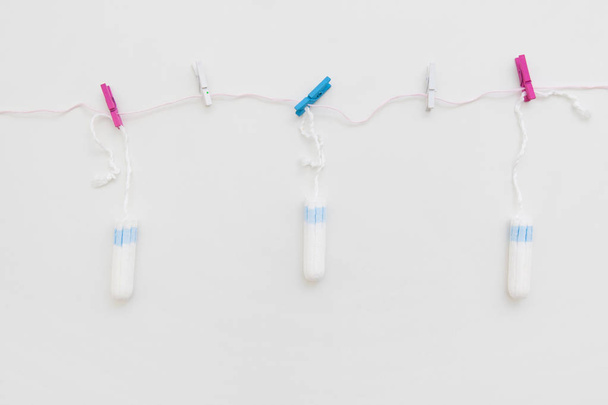 Tampons for menstruation, sanitary and healthcare - Foto, immagini