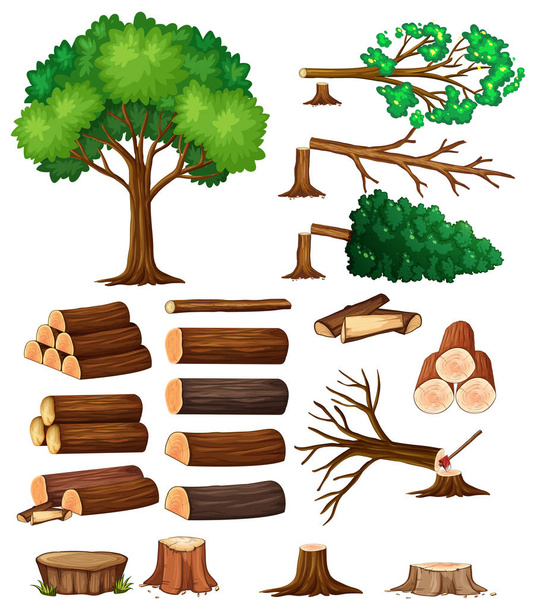 Tree and stump trees - Vector, Image