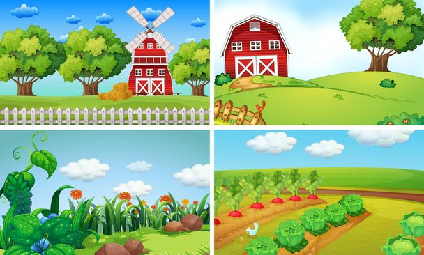 Background scenes with vegetables on the farm - Vector, Image