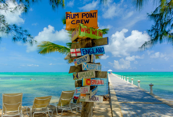 Signpost At Rum Point - Photo, Image