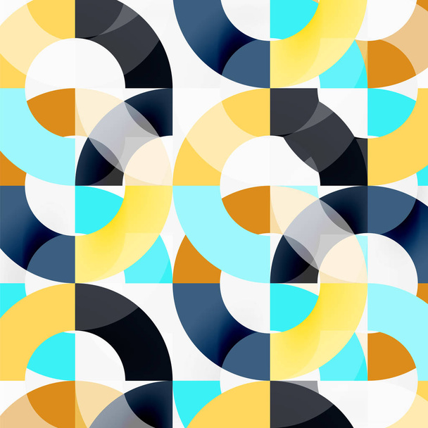 Colorful rings on grey background, modern geometric pattern design - Vector, Image