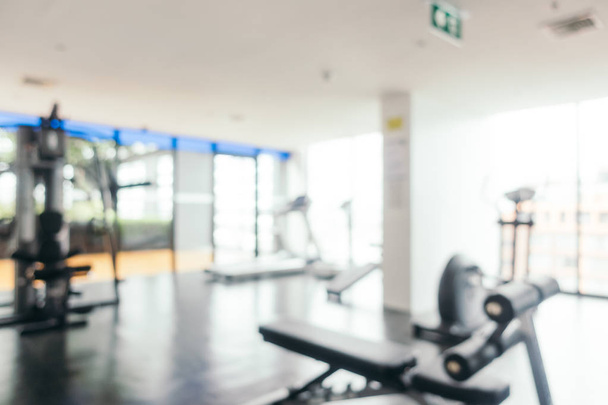 Abstract blur and defocused fitness equipment and gym interior - Photo, Image