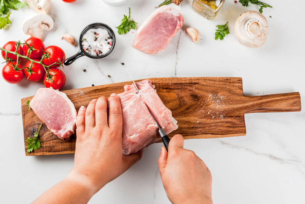Raw meat, pork tenderloin - Photo, Image