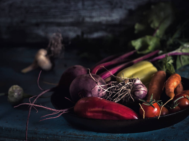 Vegetables ingredients borscht fresh harvest healthy eating - Foto, Imagen