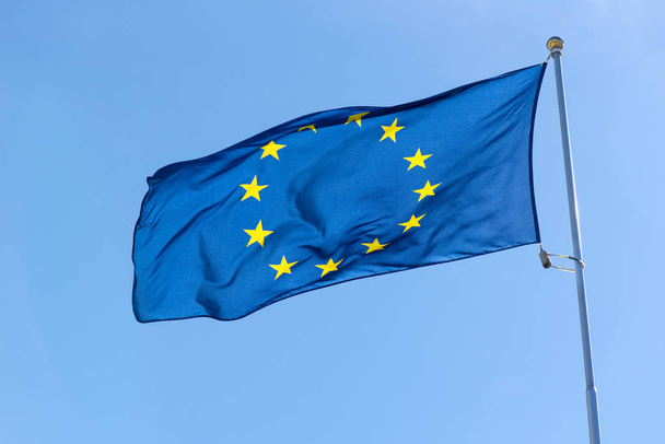 EU flag in Brussels - 写真・画像