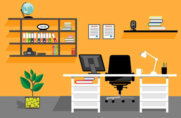 Creative office desktop workspace. - Вектор,изображение
