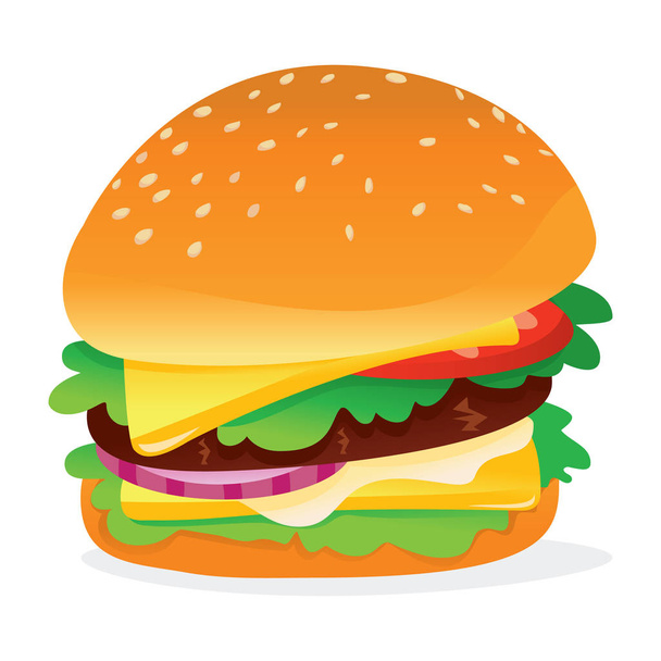 Cute Cartoon Hamburger - Photo, Image