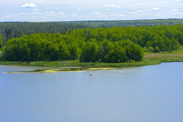 Вид на реку Тетерев с высоты в городском парке
.  - Фото, изображение