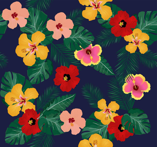 векторные тропические цветы - Вектор,изображение