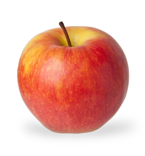 Κόκκινο και κίτρινο μήλο απομονωμένο σε λευκό φόντο - Φωτογραφία, εικόνα