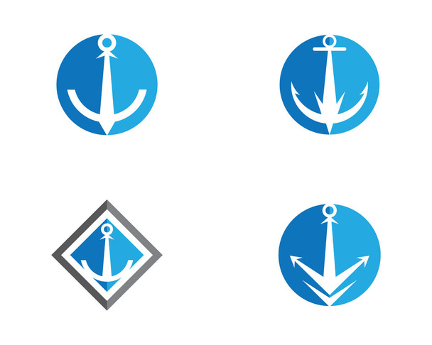 Иллюстрация вектора логотипа иконки якорь - Вектор,изображение