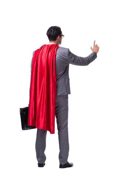 Superhelden-Geschäftsmann isoliert auf weißem Hintergrund - Foto, Bild