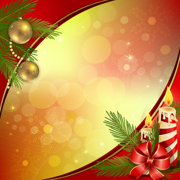 Beautiful Christmas background with burning candles - Vetor, Imagem