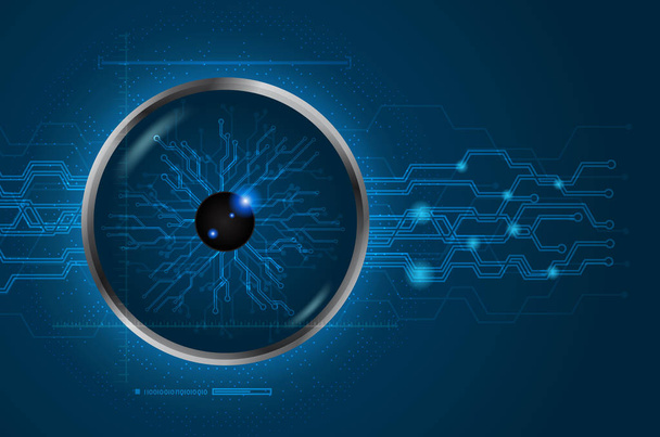 Eye scan concept of digital and technological - Vector, Image