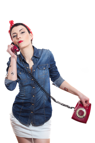 nainen puhelimen kanssa - Valokuva, kuva