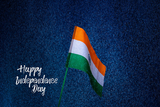 Indian Flag on blue background - Photo, Image