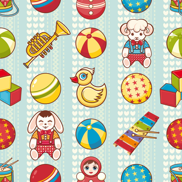 Child toy seamless pattern. Design element for postcard, banner, flyer - Vector, Image