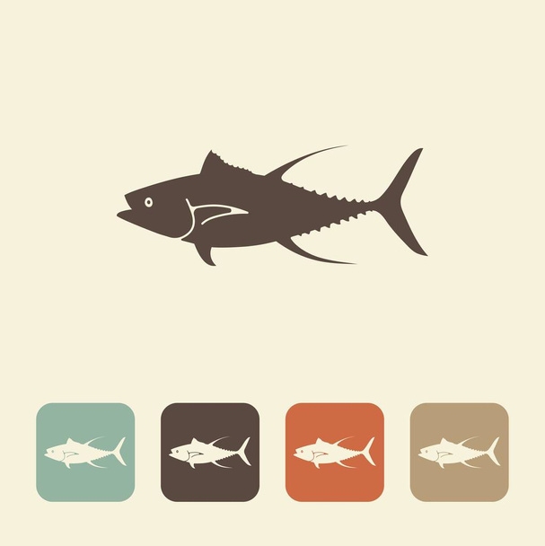 魚はマグロ。様式化されたベクトルのアイコン - ベクター画像