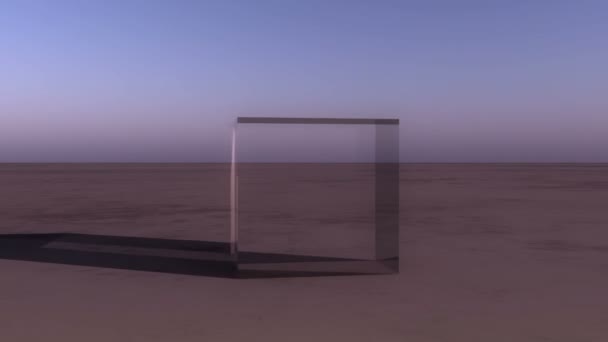4K обертання скляного куба на пустелі, Світ наукової фантастики
. - Кадри, відео