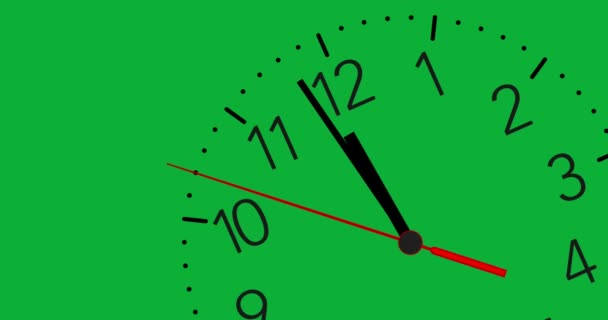 4K reloj animado marcando hacia las 12 en punto con fondo de croma clave
 - Imágenes, Vídeo