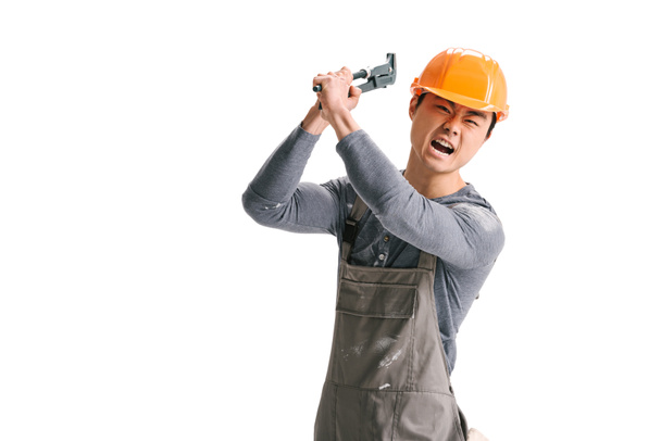 pracownik budowlany z rurkowy - Zdjęcie, obraz