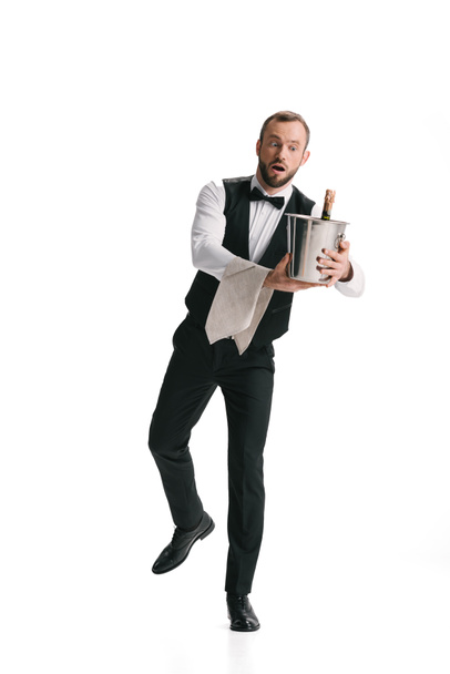camarero con botella de champán
 - Foto, imagen