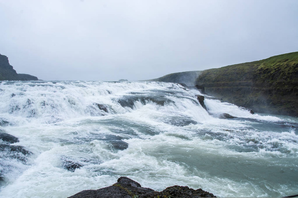 Gullfoss waterfall located in the canyon of Hvita river, Iceland - Foto, immagini